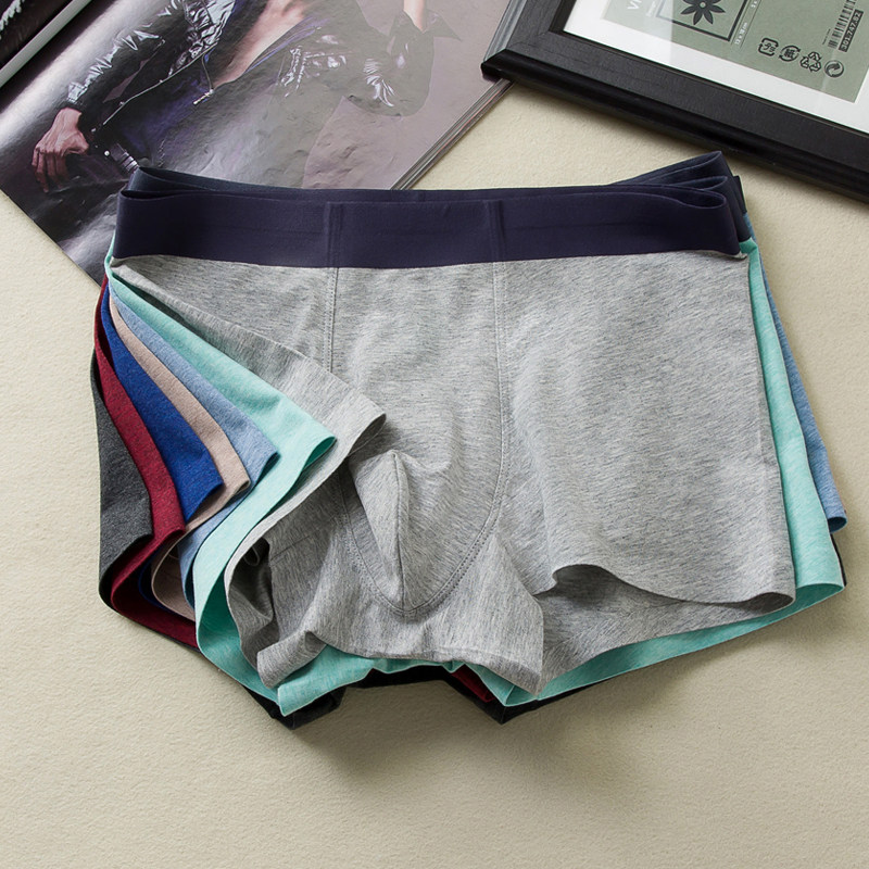 3-pack men's underwear men's boxer shorts color cotton one piece sexy seamless large size breathable boxer shorts head