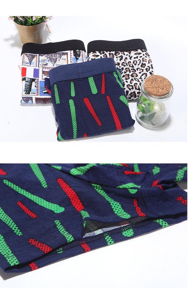 Hộp quà tặng nam modal cotton đồ lót nam thoáng khí mềm mại cỡ lớn phẳng bốn chân quần thủy triều nội y đẹp nam nữ