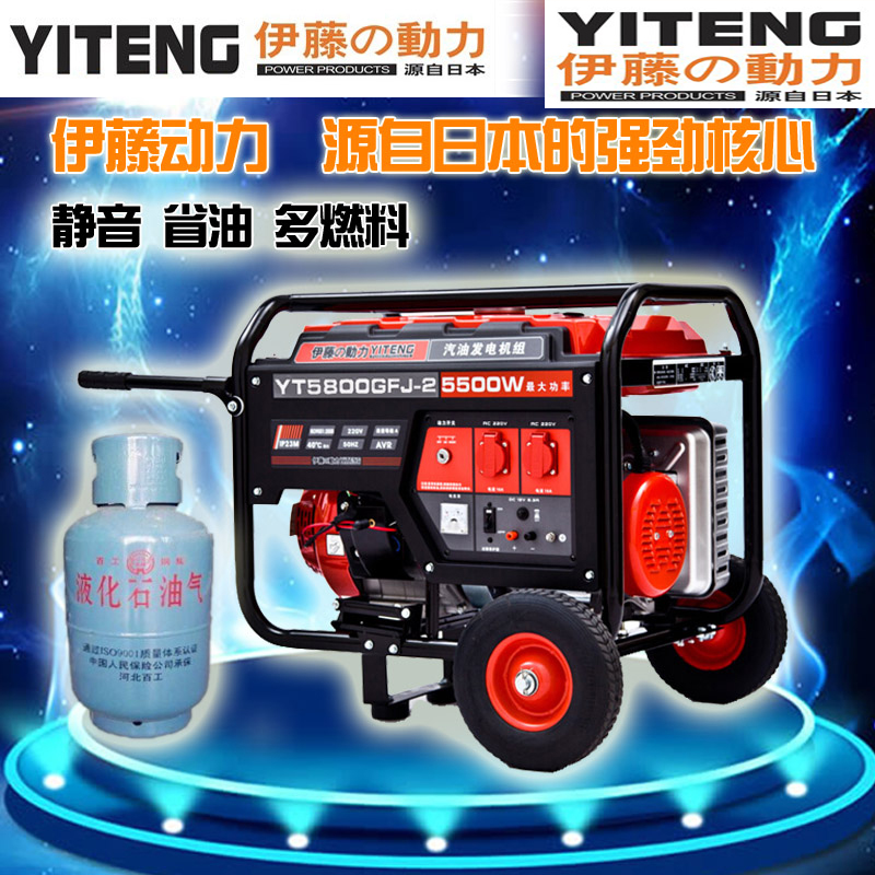 Ito Power 5KW Small Household Gas Natural Gas Generator Set Portable Mobile YT5800GFJ-2