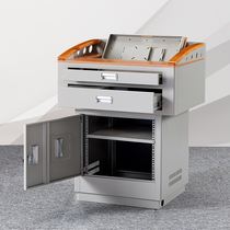 Campus multimedia stainless steel central control platform desk class multi-function platform classroom teacher solid wood desktop