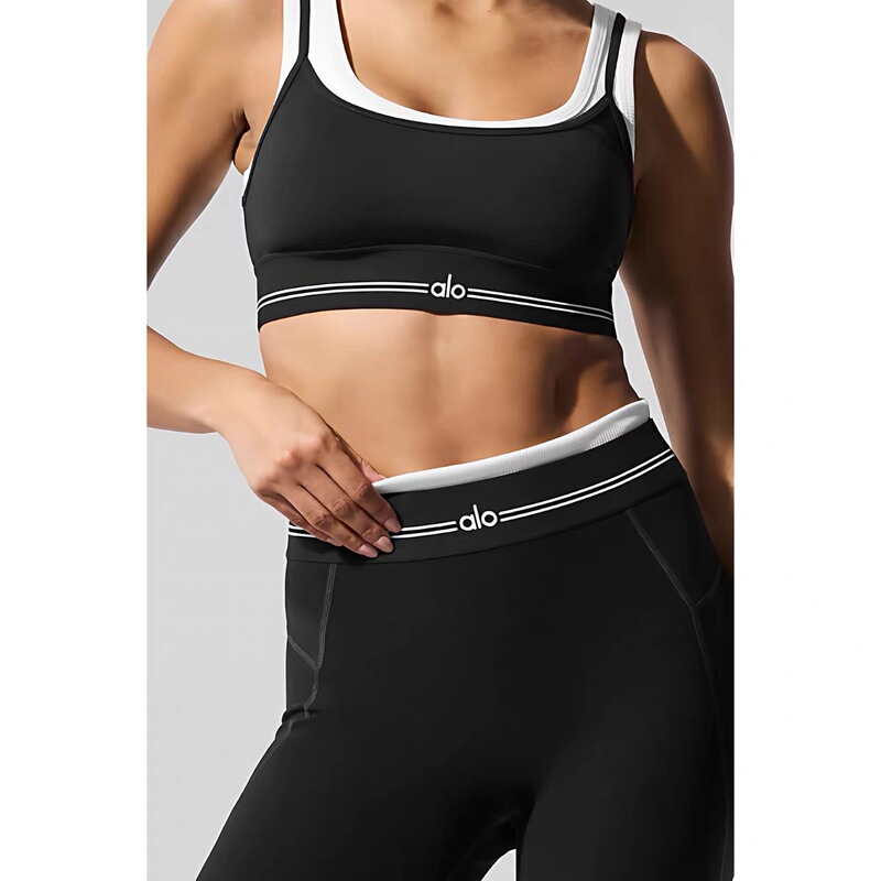 [Cross-Border Source Factory] Alo European and American Yoga Wear Sports Set Bra Vest Pilates Body Shaping