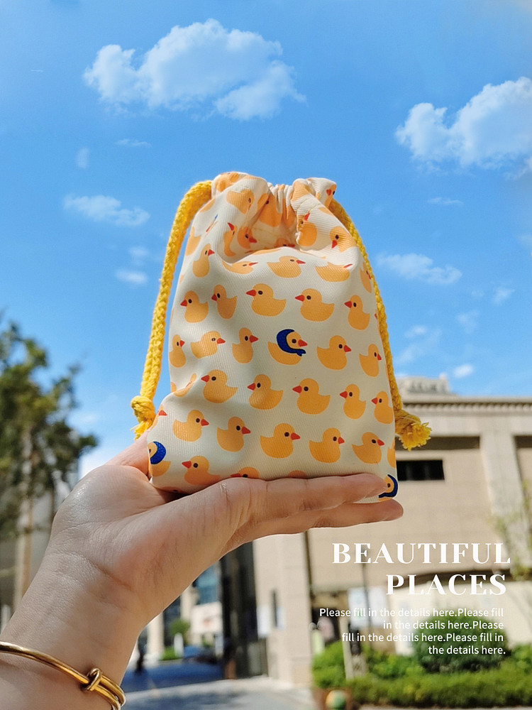 Mini camera bag SMALL YELLOW DUCK CUTE LENS BAG ACCESSORIES TO CONTAIN THE PORTABLE DAIRY COW TATTOO UPPER HARNESS POCKET