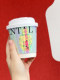 Internet celebrity hot disposable cup coffee cup with lid rainbow film milk tea hot drink paper cup take-out commercial customization