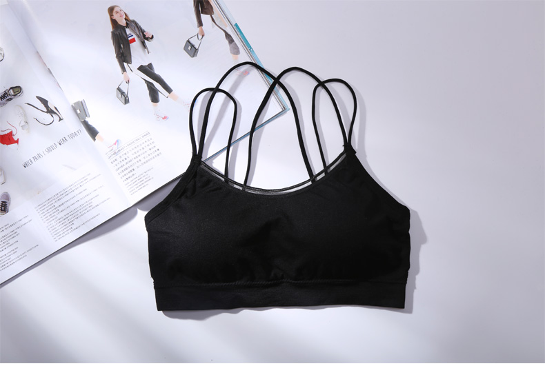 Bảy Ni Ống Top Yoga Sling Đồ Lót của Phụ Nữ Vest Sling Tập Thể Dục Đồ Lót Màu Rắn Không Có Vòng Thép với Ngực Pad