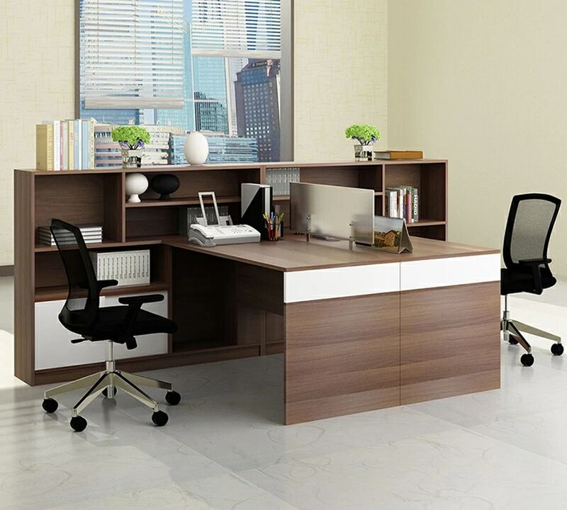 Bàn ghế văn phòng Bắc Kinh đơn nhân bàn tài chính đơn giản hiện đại hai mặt đối mặt với bàn nhân viên mới