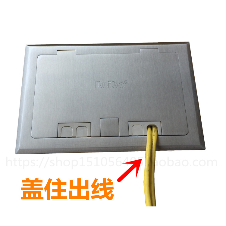 Hidden five-hole network telephone office multi-purpose engineering terminal box stainless steel waterproof socket