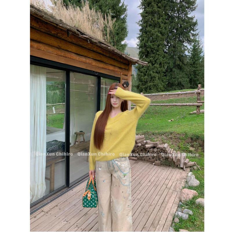 Soft Mousse-Like Sweater, Fashionable, Comfortable, Soft and Stylish, Solid Color, Versatile for Commuting, Casual Sweater Qxq6My1751