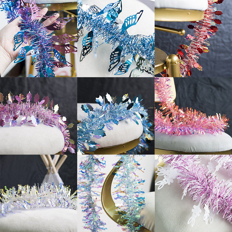 Wedding room decoration color strip decoration rough strip shop mall birthday June 1st kindergarten hanging decoration festival ribbon pull flowers