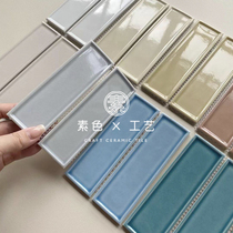 Square chocolate mosaic Nordic bathroom bathroom toilet tiles concave kitchen strip small fresh wall tiles