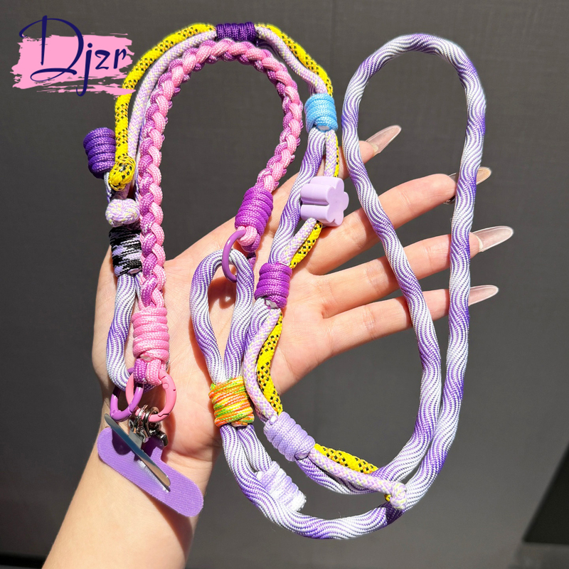 British New Style Hand-Woven Mobile Phone Chain Lanyard, Adjustable Cross-Body Strap for Women, Durable Outdoor Anti-Lost Strap