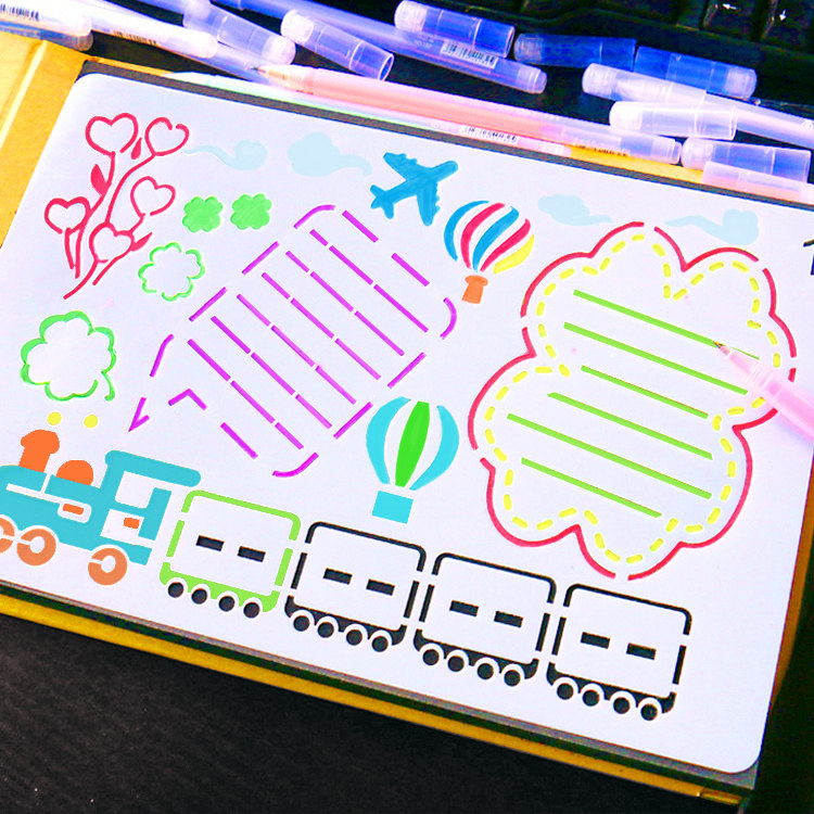 Painting Template Growth Manual DIY album Decorative Material Material Material Package Elementary School Kindergarten Memorial Making Accessories