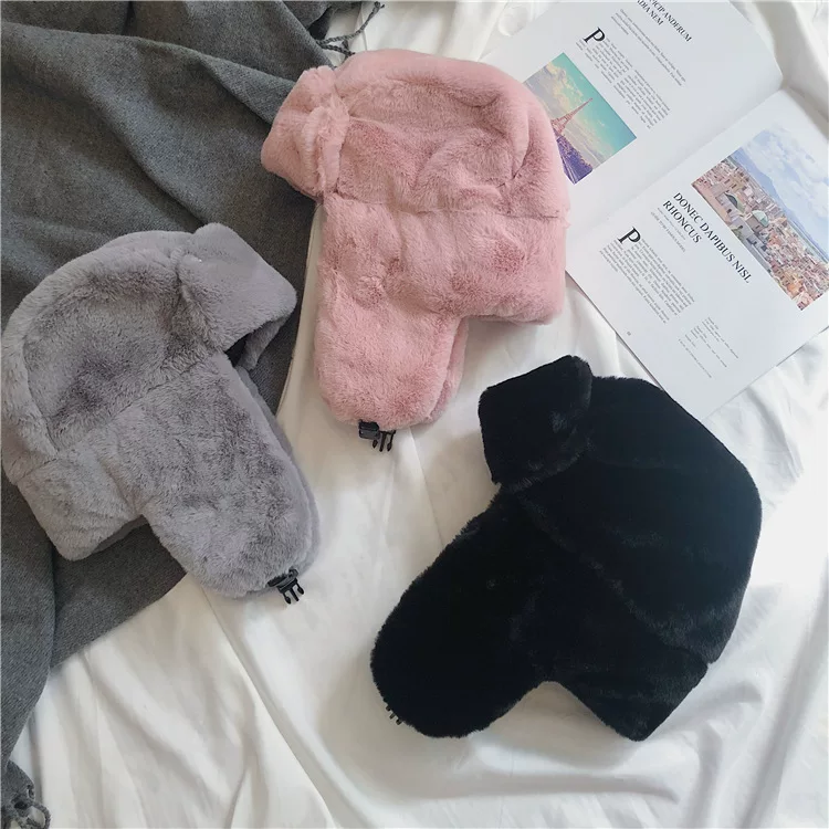 2021 WOMEN's Hat Winter Hatt USHANKA HAT FEMALE Thic