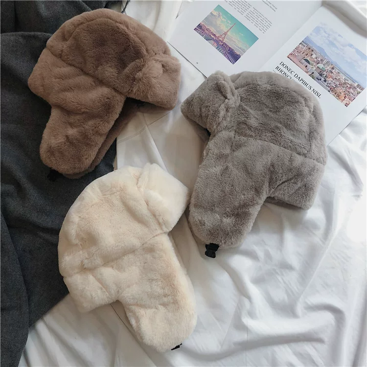 2021 WOMEN's Hat Winter Hatt USHANKA HAT FEMALE Thic