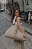 WOMEN Canvas Handbag Letter Printed Large Capacity Leather H