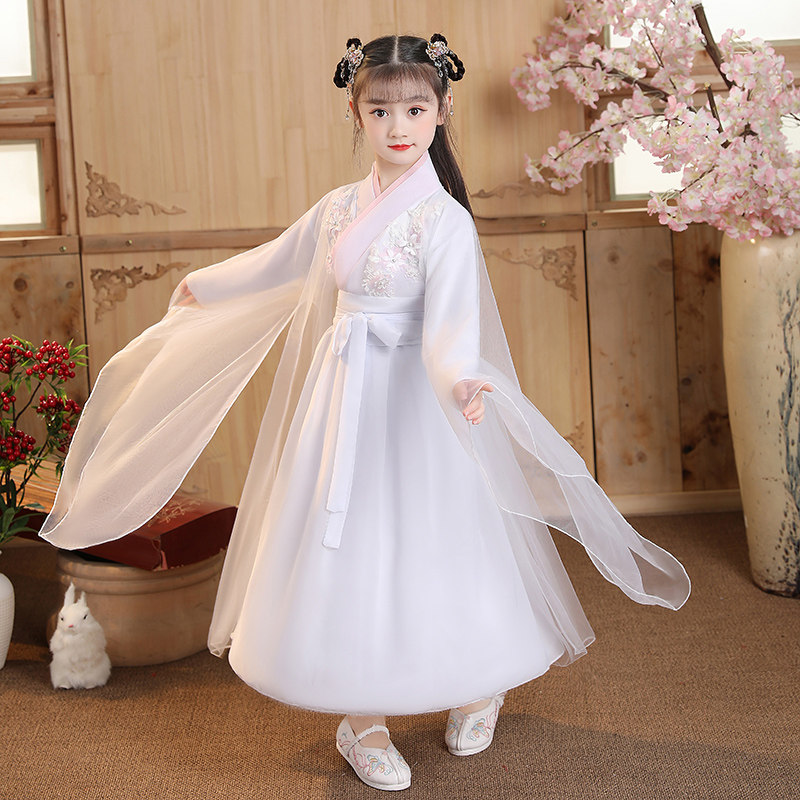 Yungawa Dance Qingcheng Mountain Bessu Zheng Performed White Lady Children Antique Chinese Wind Girl Costume