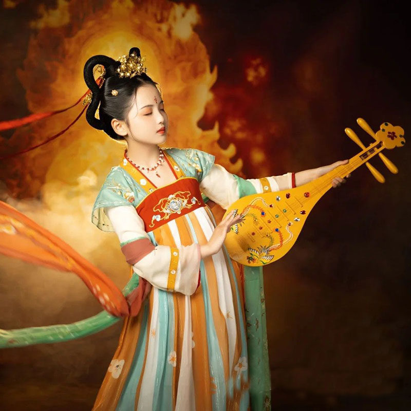Han Fu Girl Spring Autumn Children's Tang Dress Jacket Dresses Superfairy Dress China Wind Women's Baby Dunhuang Flying Day Dance Suit