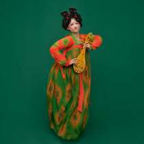 Childrens ancient clothes Hanfu Spring China Wind Tang Costume Girl Super Fairy Cherry Blossom Princess dress with dress Tang Palace Feast of the same style