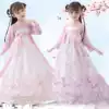 Children's Hanfu Spring and Summer Girls ' Skirt Chinese style Super fairy Elegant princess dress Veil fairy Ancient Tang dress