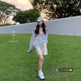 Легкая и тонкая приталенная футболка, шорты для отдыха, защита от солнца, высокая талия