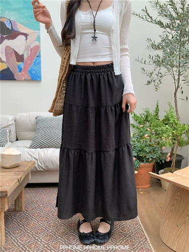 Розовая юбка в складку, летняя милая приталенная длинная юбка, А-силуэт