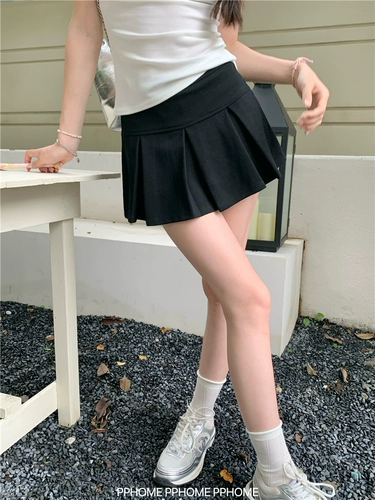 Теннисная летняя юбка в складку, свитер, А-силуэт, средняя посадка