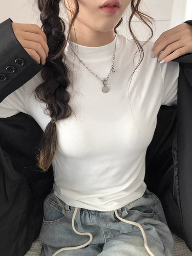 Ppphome Classic и срочная потребность ~ Слоистый маленький воротник, прямой плечо, стройный и универсальный вариант с длинными рукавами.