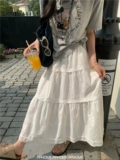 Белая дизайнерская кружевная длинная юбка, подходит для подростков, тренд сезона