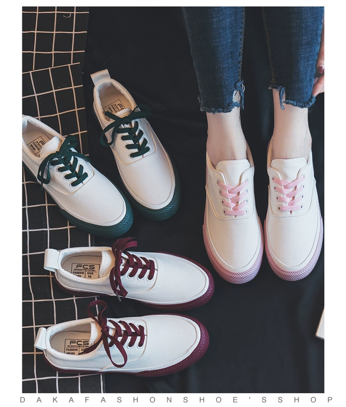Giày trắng nhỏ nữ 2018 hè mới hoang dã phiên bản Hàn Quốc giầy nữ hàng hiệu