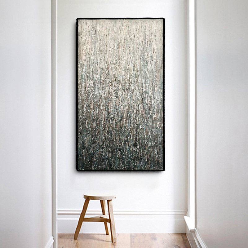 Legal Light Extravaganza Decoration Painting Pure Hand Painted Thick Creatine Oil Painting Hotel Vertical Edition Hanging Painting Nordic Abstract Starry Sky Painting-Taobao