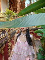 Yellow Pussy Classmates Original Homemade Hey Afternoon Wind jacquard Snow Textile Tulip Golden Butterfly Knot Cake Dress