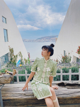 Yellow Pussy Classmates Original Homemade Garden Complet Plan Relief Sensation Flowers New Chinese Coat Skirt Pants