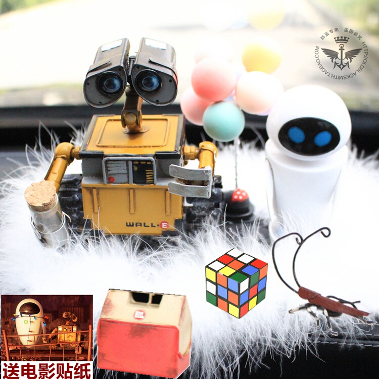 Handmade Iron Art Wall-E Robot Movie Series Eve Figure Model Car Perfume Ornament