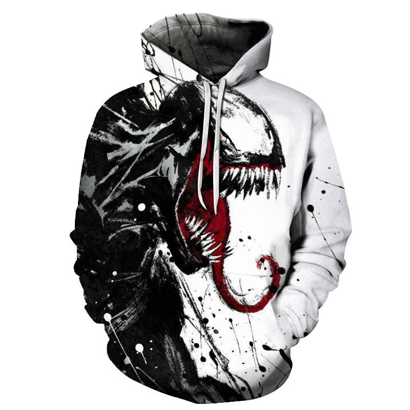 3D printed venom sweatshirt hooded men top Фуфайка