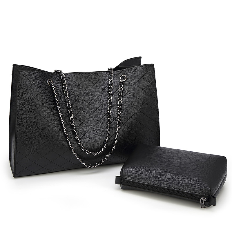 2PCS handbags fashion chain shoulder bag lwomen rhombic