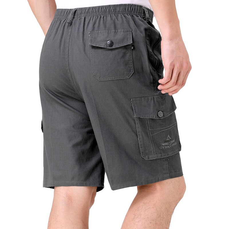 Middle-aged and elderly 50% pants male loose large size dad outfitted outside wearing summer pure cotton casual in pants grandpa shorts