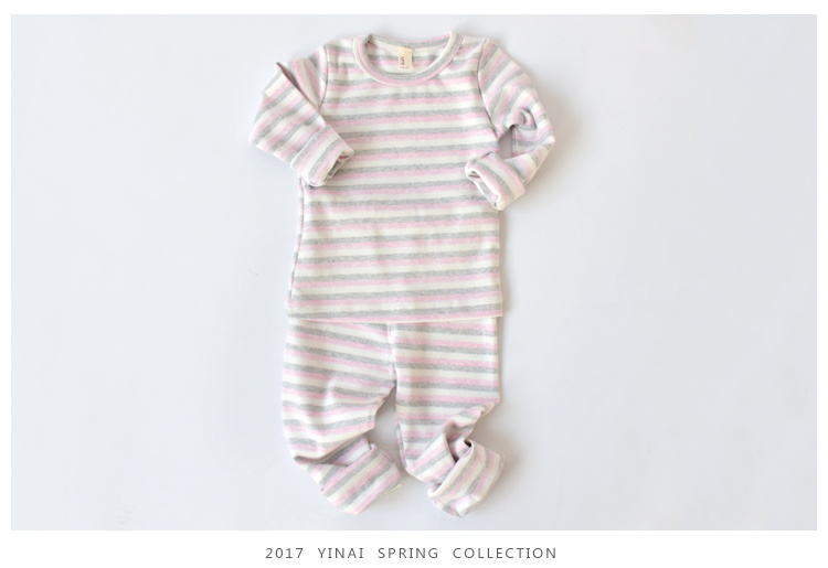 Quần áo mùa thu cho bé quần dài cotton bé mùa đông phục vụ tại nhà bộ đồ lót bé trai và bé gái sọc đồ lót 3 tuổi đồ bộ cho bé trai