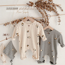 Baby jumpsuit autumn cotton baby clothes 0-3-6-12 months newborn ha clothes outside clothes climbing clothes