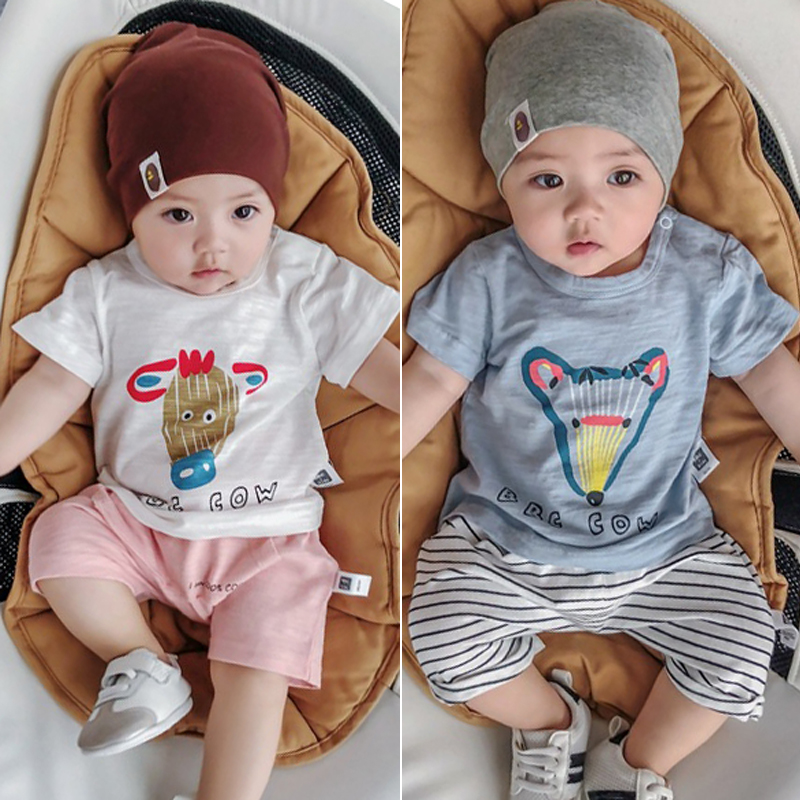 Baby clothes summer thin cotton round neck short sleeve T-shirt 0-3-6-9 Months Baby Top Newborn Undershirt