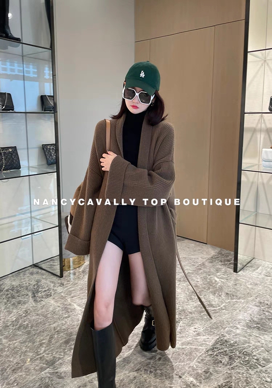 Extra Large Size 110kg Heavy Cashmere Cardigan, Lazy Style Knitted Long Coat, Can Be Worn by Tall and Short Women, Wool Coat for Women