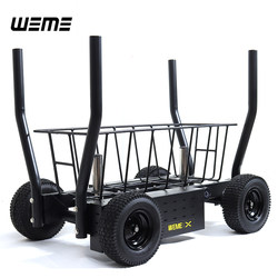 Weme Adjustable Tank Cart Double Load-Bearing Explosive Resistance Sled Cart Push and Pull Cart with Storage Basket