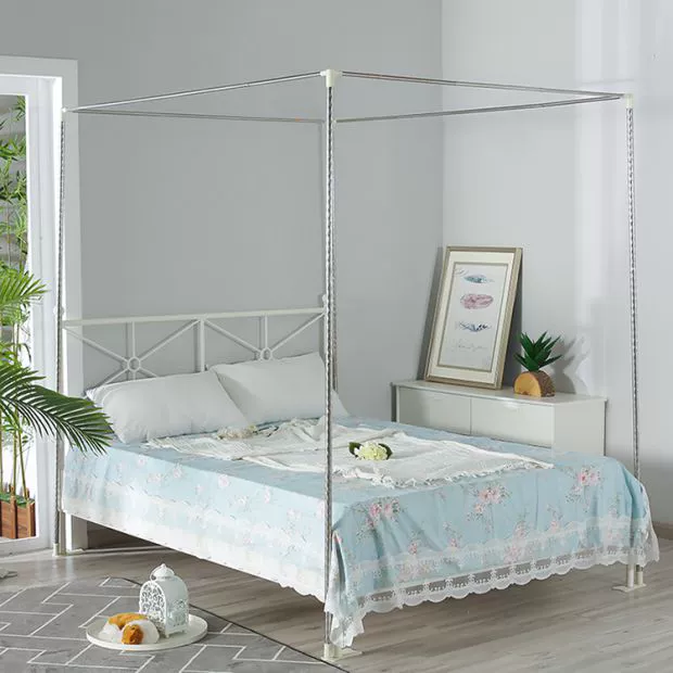 Cao cấp Bắc Âu gió sơn khung cung điện lưới đỏ công chúa giường crepe 1,5 m 1,8m giường đôi - Lưới chống muỗi