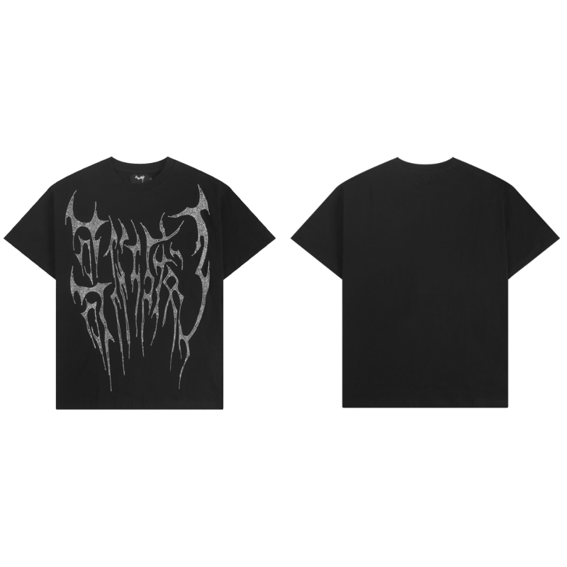 Bro, I'M so Proud of the Wasted Club Henan Rap God American Hip-Hop Style Rhinestone Short-Sleeve T-Shirt Top