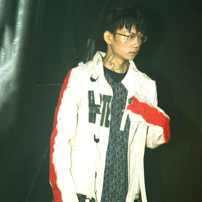 Wastedclub Graffiti Print Jacket, Same Style as the God of Rap from Henan, Kenrobb