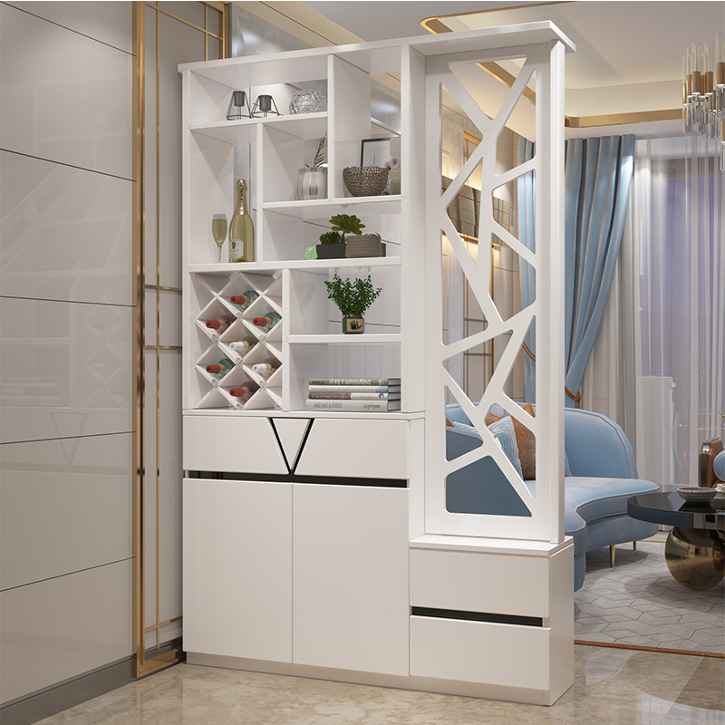 Living room Double-sided partition Xuanguan cabinet Screen Door Hall Cabinet Modern Minimalist Baking Varnish Wine Cabinet Multifunctional Containing Cabinet