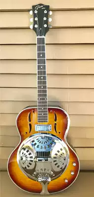 Grote factory direct foreign trade single sunset color tiger pattern can not fall iron pot resonance cavity Dobro electric guitar