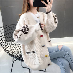 2024 New Spring and Autumn Fairy Sweater Coat Lazy Style Internet Celebrity Knitted Cardigan Women’s Loose Outerwear Fashionable Style