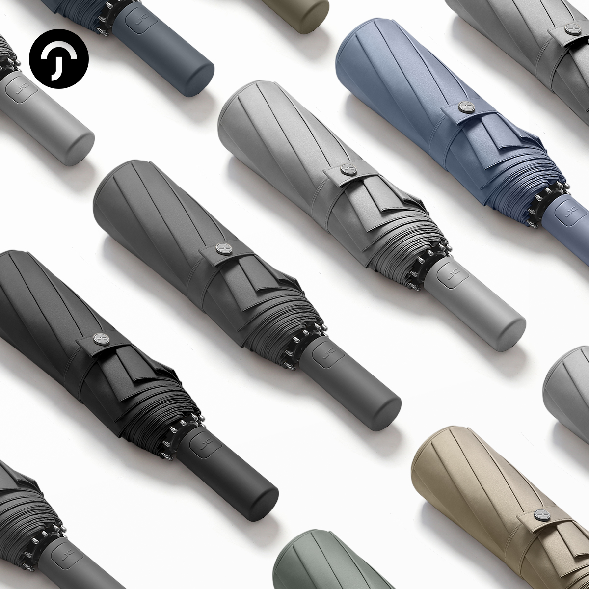 Zunchi [アルミ合金傘骨] 12本骨全自動折りたたみ傘 風雨対応 雨の日男の子にも最適