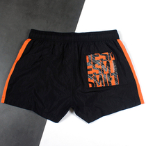 Mens three-point swimming pants beach pants Tide brand fashion color color shorts double-layer with lining seaside holiday sports pants