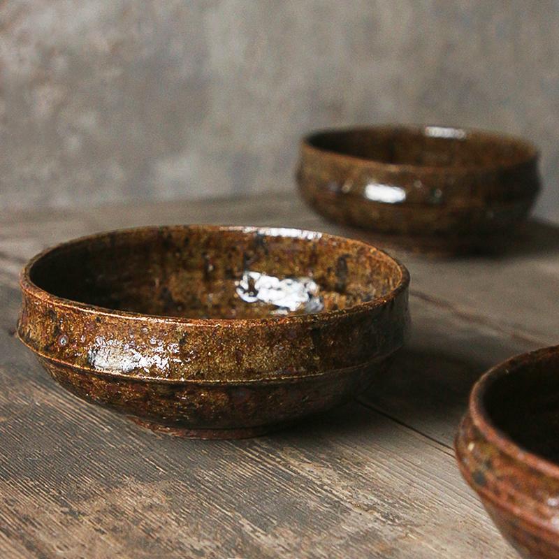 [New Store Opening] Handmade Japanese Wabi-Sabi Rustic Pottery Tableware, Vintage Kiln-Fired Tea Tray, Dessert Plate, Unique Items Sold Individually