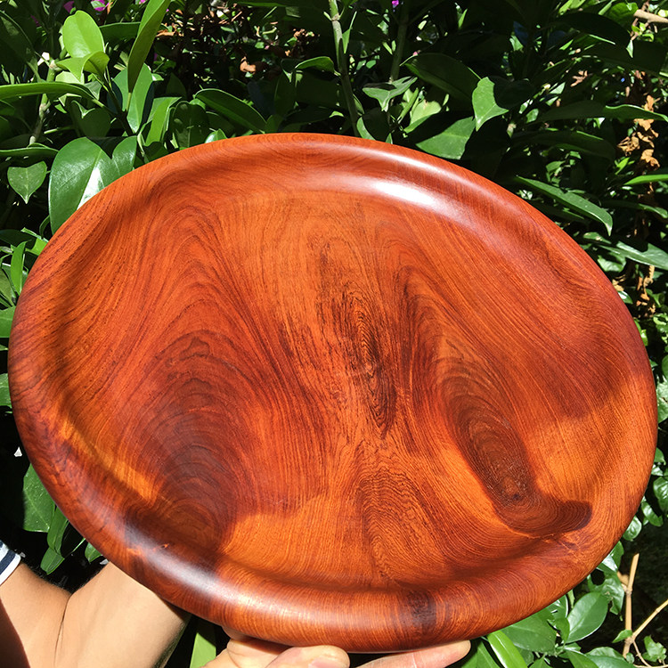 Myanmar Flowers Pear Wood Chinese Red Wood Fruit Pan Flash Striped Ghost Face TatXX_ENCODE_CASE_CAPS_LOCK_Off 40cm Whole Wood Polypon Pan Big Fruit Purple Sandalwood Collection